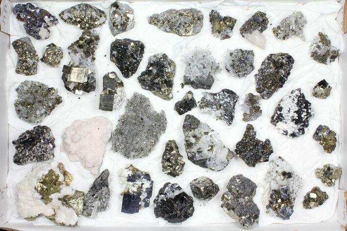 Wholesale Flat - Pyrite, Galena, Quartz, Etc From Peru - Pieces #97057